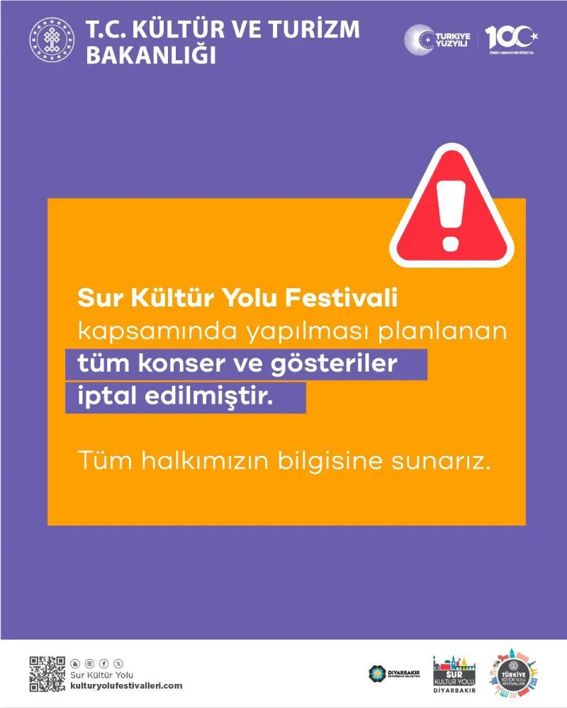 Sur Kültür Yolu Festivali iptal edildi 