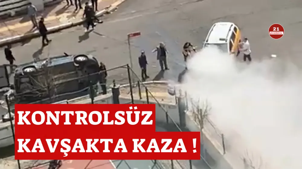 Diyarbakır’da çarpışan iki araç alev aldı 