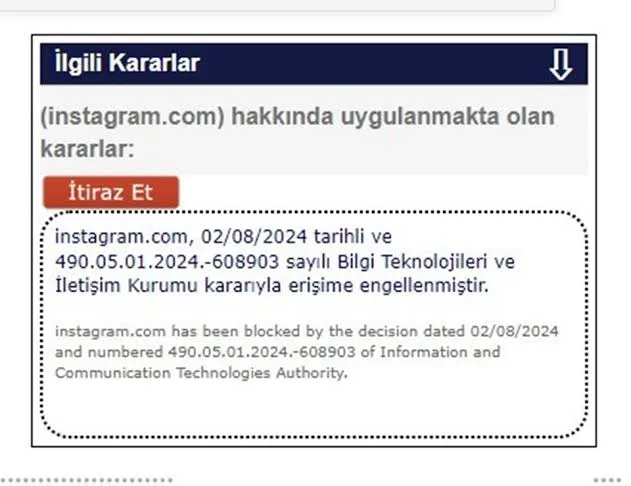 Instagram’a erişim engeli getirildi